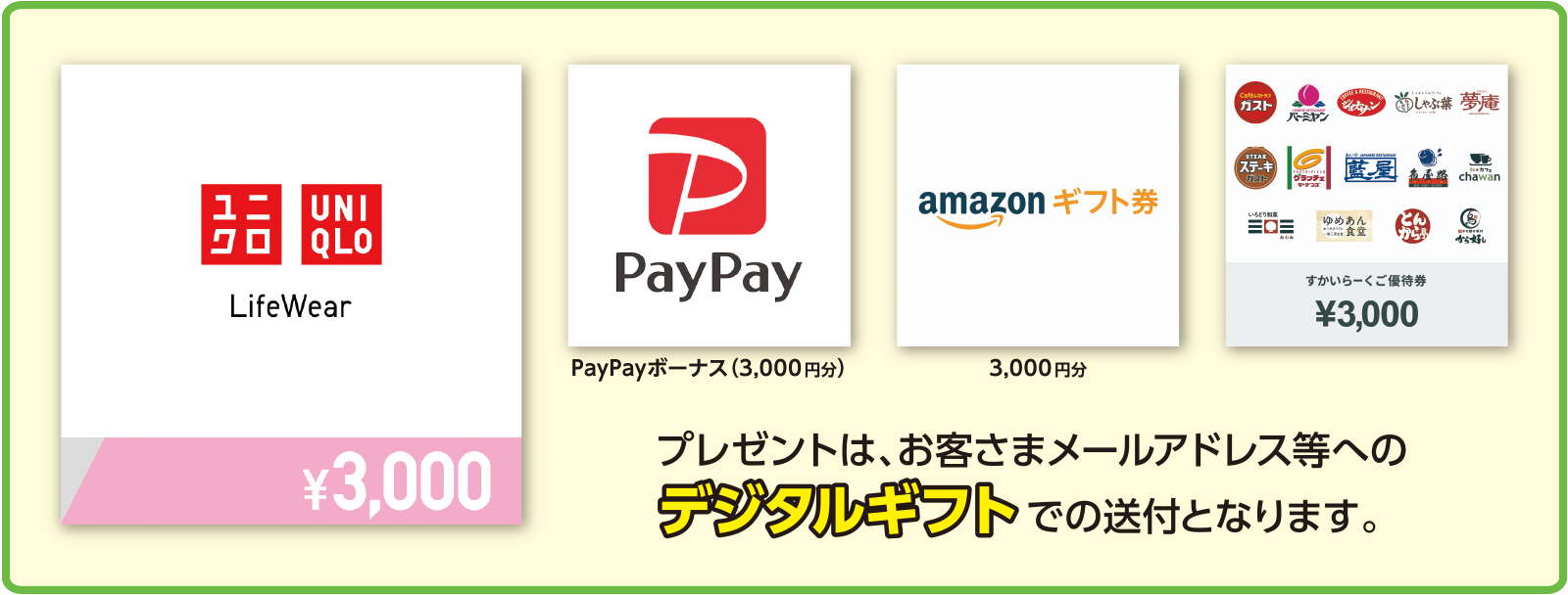 3,000円分キャッシュバック